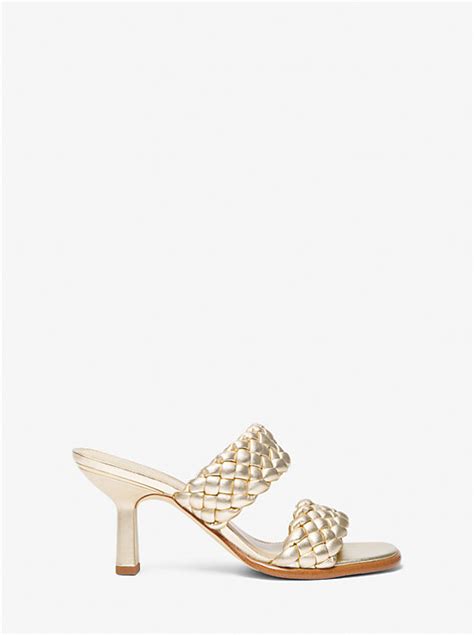 michael kors nadia|Michael Kors Nadia Metallic Braided Mule .